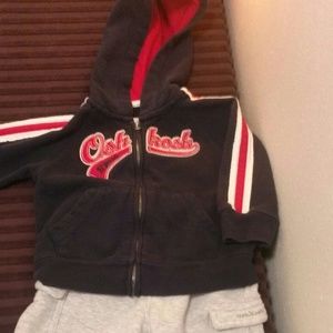 OshKosh B'gosh zip up hoodie/sweatpants set